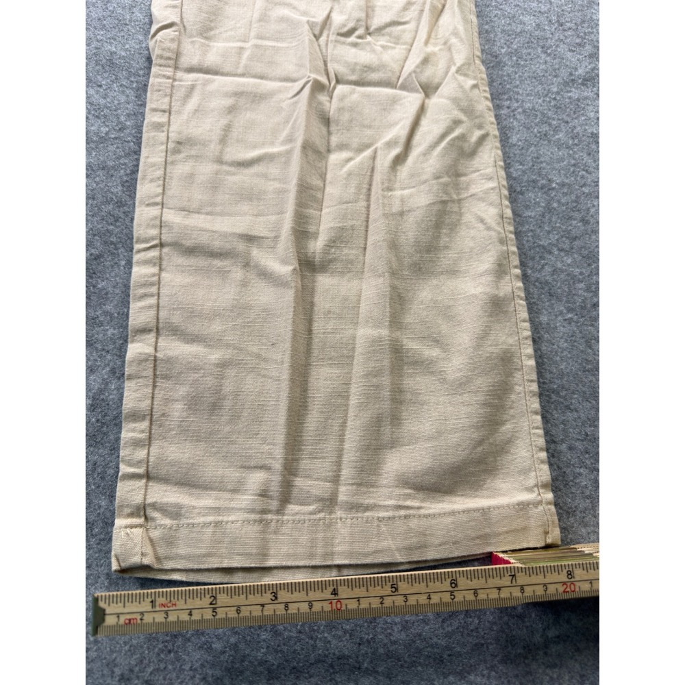 Puimentiua Cotton Linen Pants Men Size Medium Beige Sun Graphic Beach Loose Fit - Picture 10 of 13